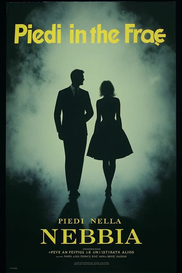 create an 60's-inspired movie poster for a fictional film titled "piedi nella nebbia"