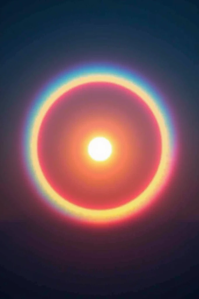 Solar halo with the colors of the rainbow