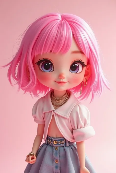 Girl cute pink hair fashionable 