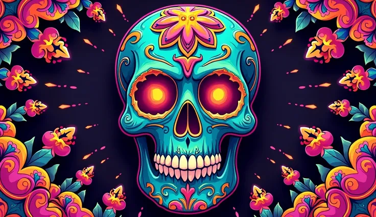 A colorful skull pattern
