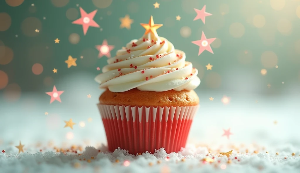 Christmas cupcake with little stars
