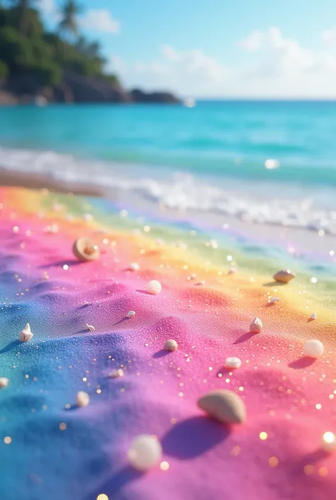 Beautiful rainbow sand beach