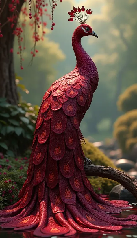 Maroon color peacock