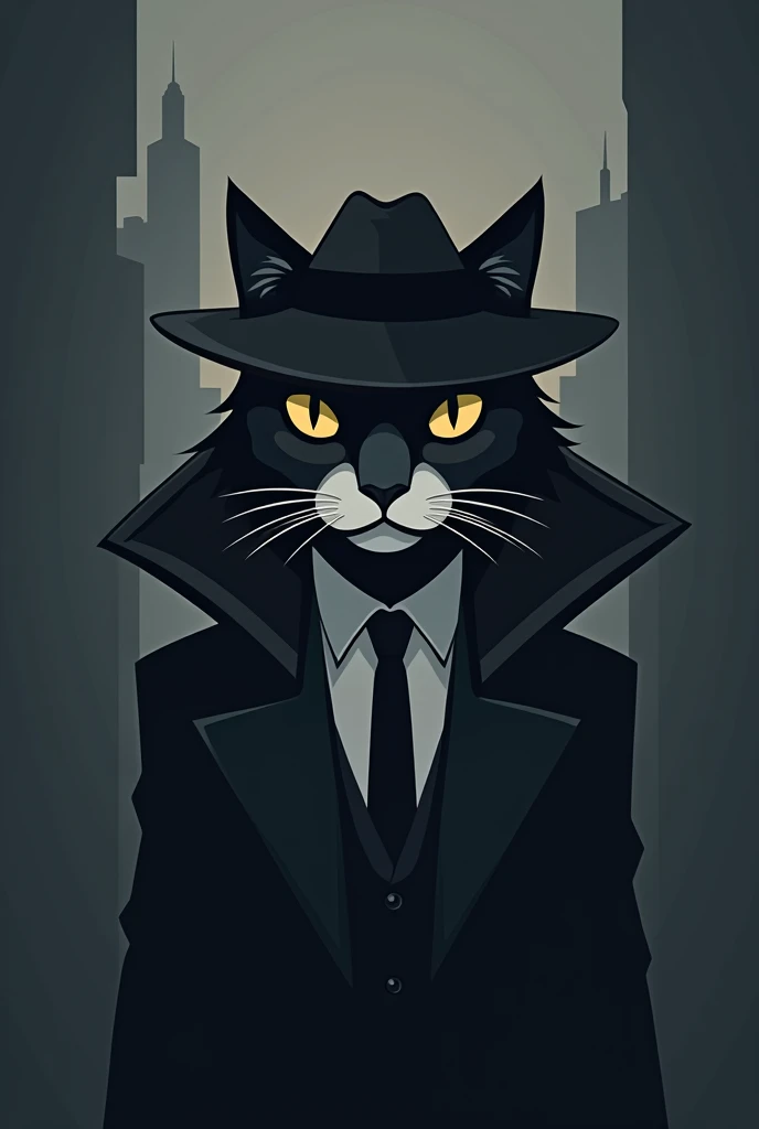 I want a logo for a detective agency that has a cat 
