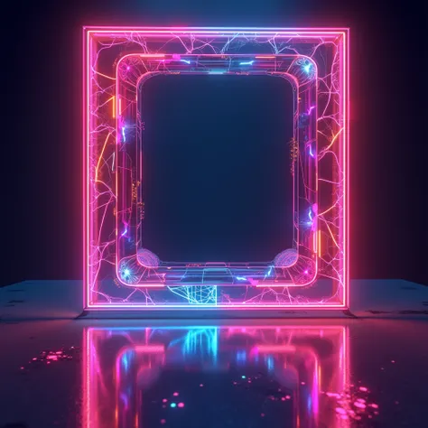  just a shiny frame, colored neon type 