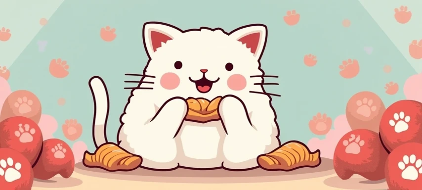 Create a Facebook cover image for a page titled Kitty Bites ASMR. The design should feature a playful and cozy theme showcasing a cat enjoying delicious treats. Include vibrant and soft pastel colors like pink, light blue, and cream to give a relaxing and ...