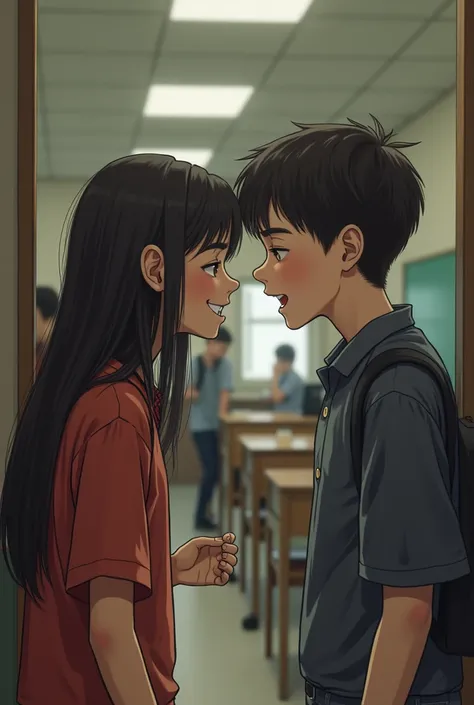 Create an image of a girl and a boy who are speaking ill of a classmate 
who has just entered school 
They have to speak Mallll

In a classroom



Imagen 
