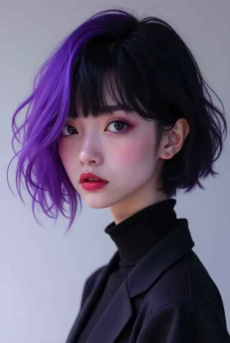 black and purple hair girl wallpaper
