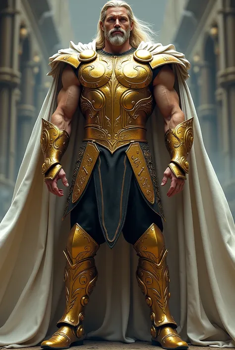 Thor, Full Golden And White Suit, White Cape, Marvelous, Awesome, Realistic, High Detailed