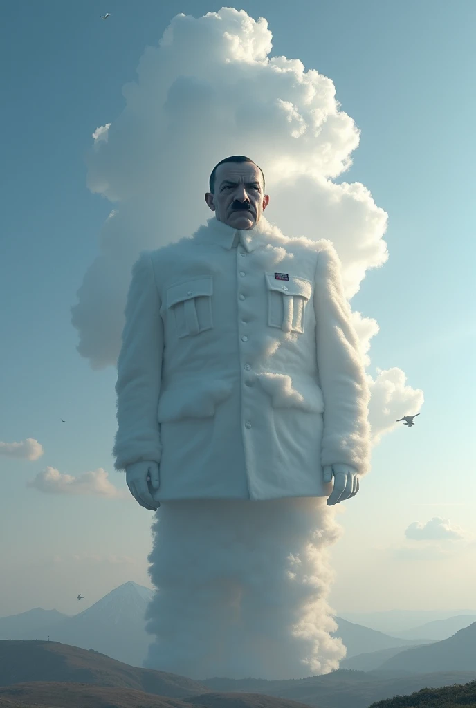 Cloud shaped like Adolf Hitler, full body and standing 