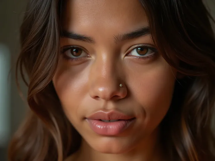 Extreme Close up, A vibrant beautiful mixed race female