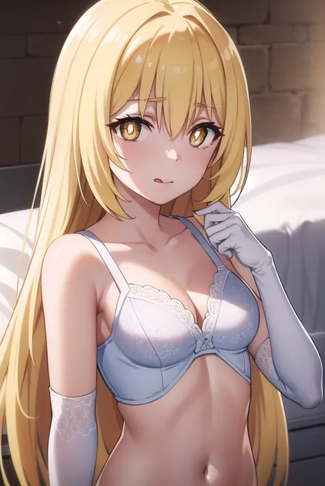 Misaki Color Method, misaki shokuhou,  blonde hair ,  hair between eyes, Long Hair, (Symbolic Pupils :1.5), + +, ( yellow eyes:1.5), ( medium breasts:1.2),
break elbow Gloves, Gloves,
break looking at viewer, ( COWBOY SHOOTING :1.5),
break (masterpiece:1.2...