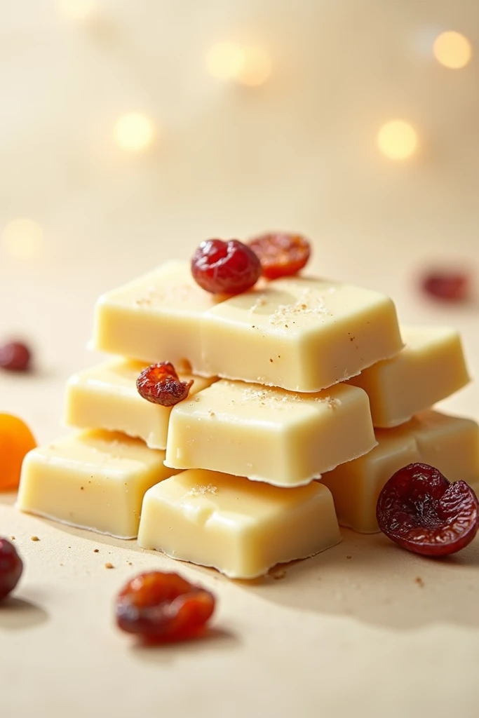 White chocolate bars
With dried fruits