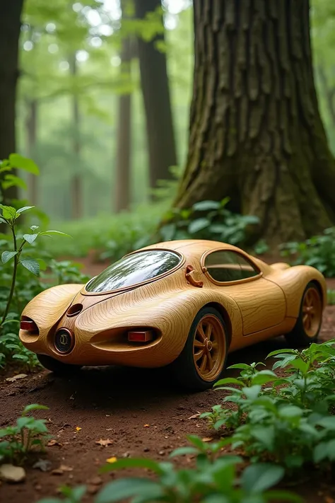 Car made out of tree 