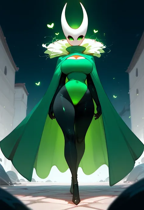 Hollow knight PornoQueen Full Body hair green eyes glowing green clothes