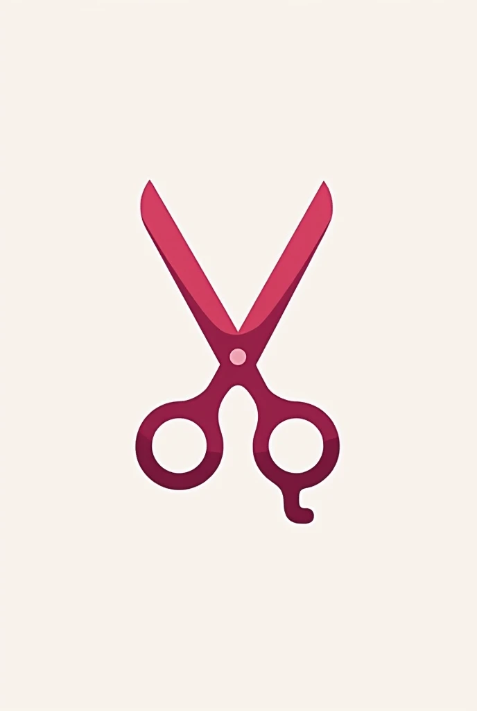 Strong pink scissors logo and bottom that reads the letters BARBER SHO SALON 
 