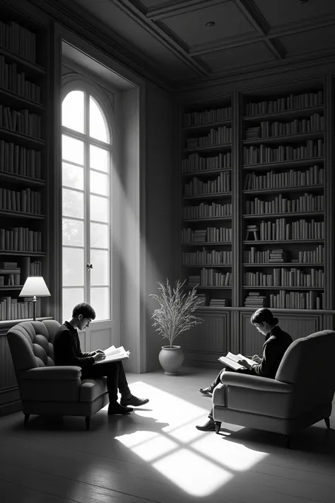 Asme to visas for a library room 
Let them be moved to read in black and white 