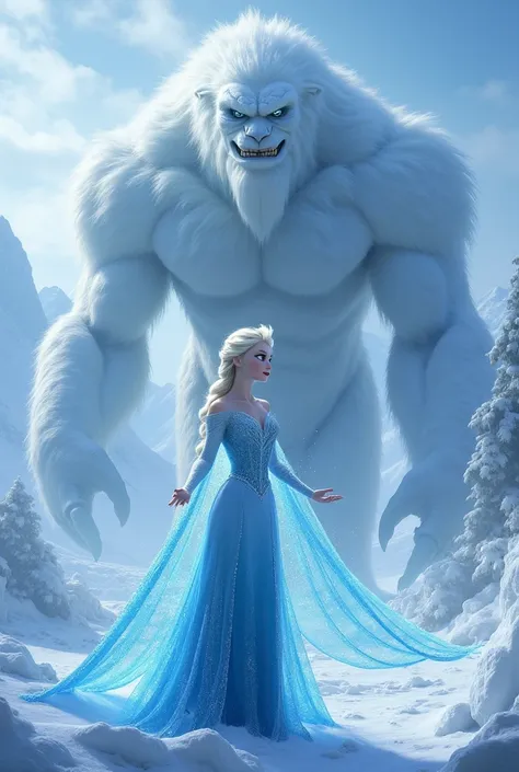 Elsa with some giant pesons 