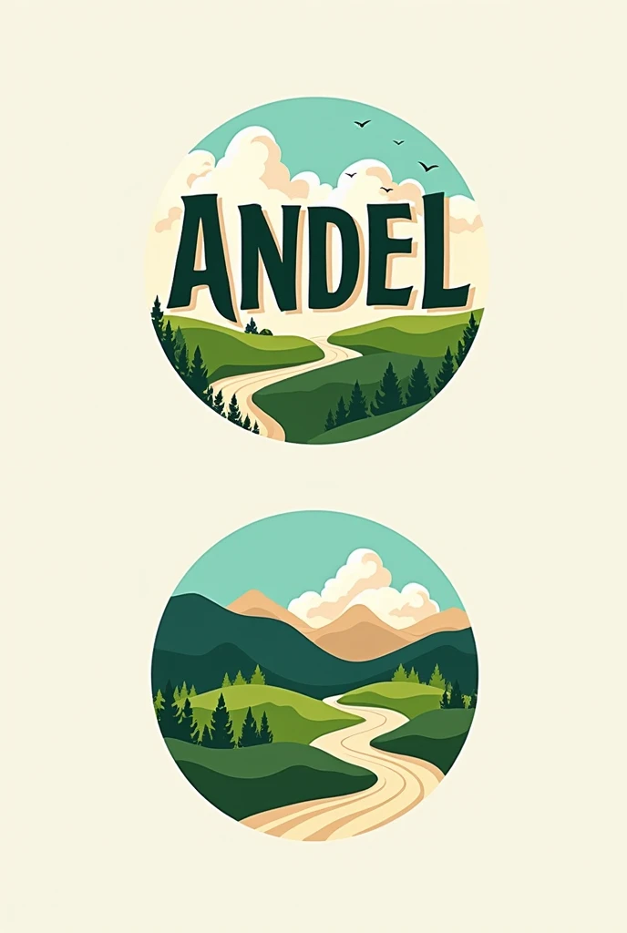  Generate a logo for a company called ANDEL,  related to the countryside and the Yungas of La Paz, Bolivia with the name in the logo , generate a typography that is representative and present