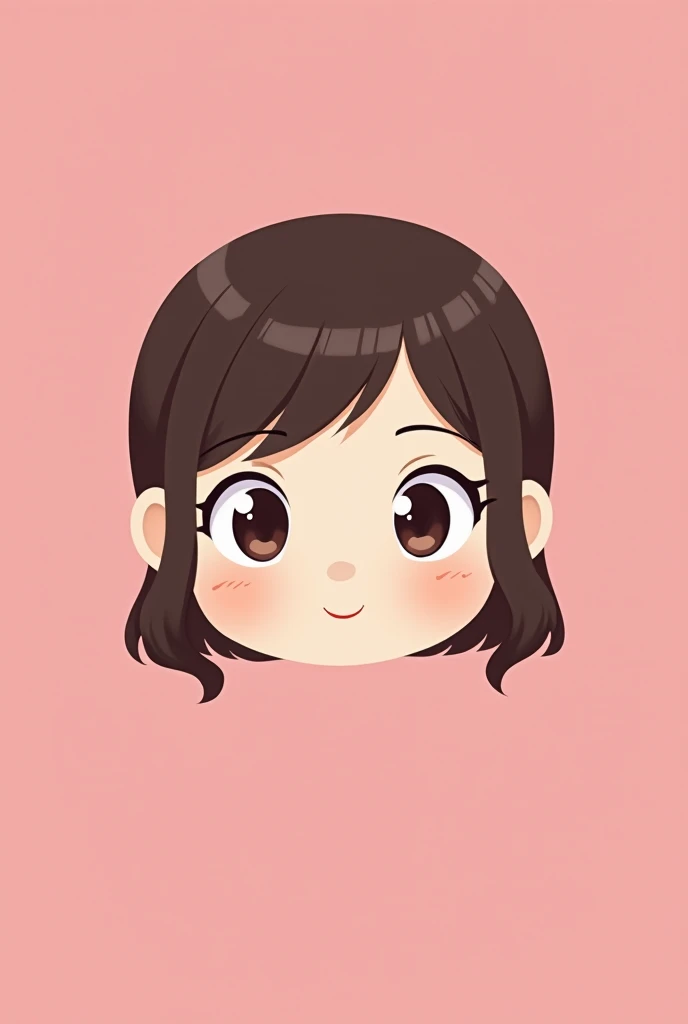 An emote for a female Twitch streamer (2D version) that isnt as realistic, only simple colors with no effects and a little chibi in an expression in love, but only the image of the head.