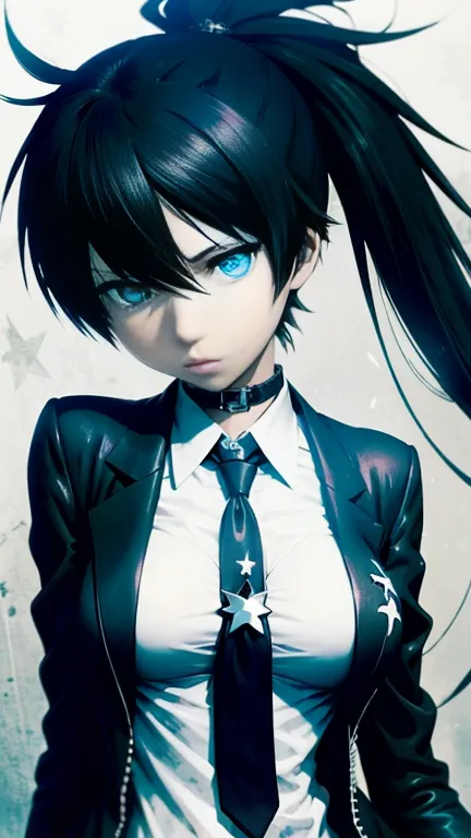 black rock shooter, school uniform,