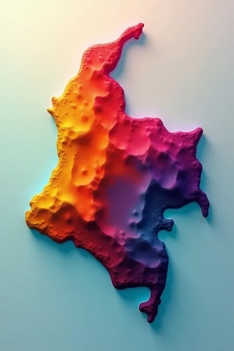 Subrealistic map of Colombia with gradient colors