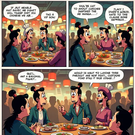 Chinese food comic,con dialogos 


