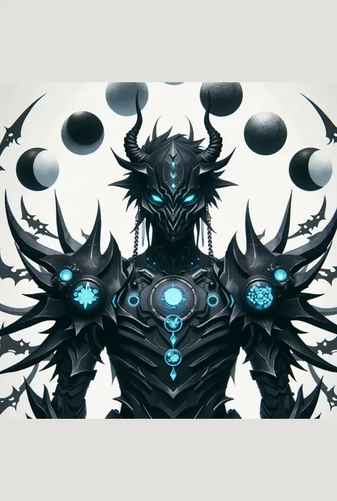  a close up of a person with a very strange costume,  handsome biomechanical djinn , demonic armor, symmetric concept art , intricate fractal armor,  epic symmetric fantasy art ,  concept art of the demons soul , dark armor,  Crown Prince in Black Gears , ...