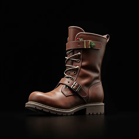 realistic 3d Christmas boot,  black background