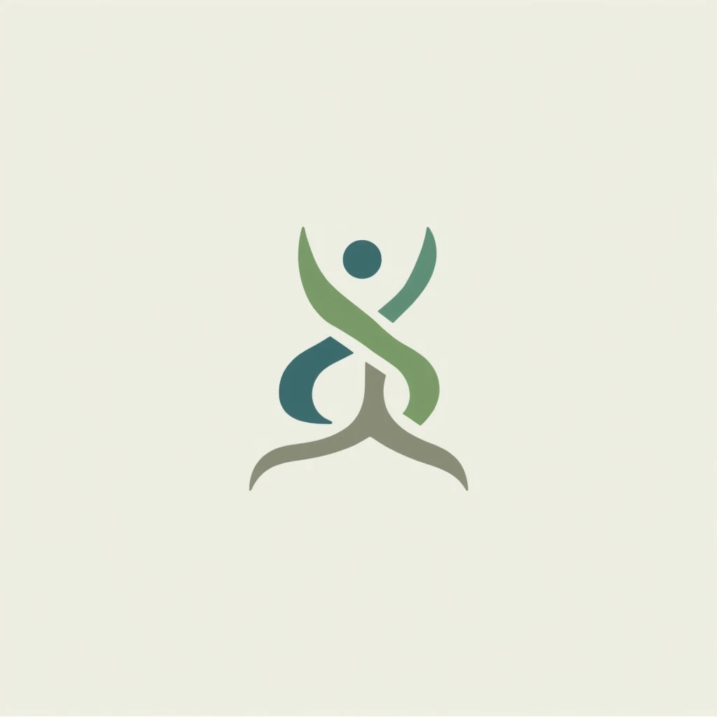 Design a minimalist logo that combines fitness, health, and wellness in one sleek, modern symbol. Feature an abstract figure in a dynamic pose (like a person in a yoga pose, running, or in motion) to represent both fitness and wellness. Incorporate subtle ...