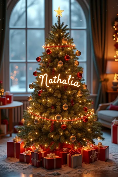 Generate Christmas tree with the name Nathalia