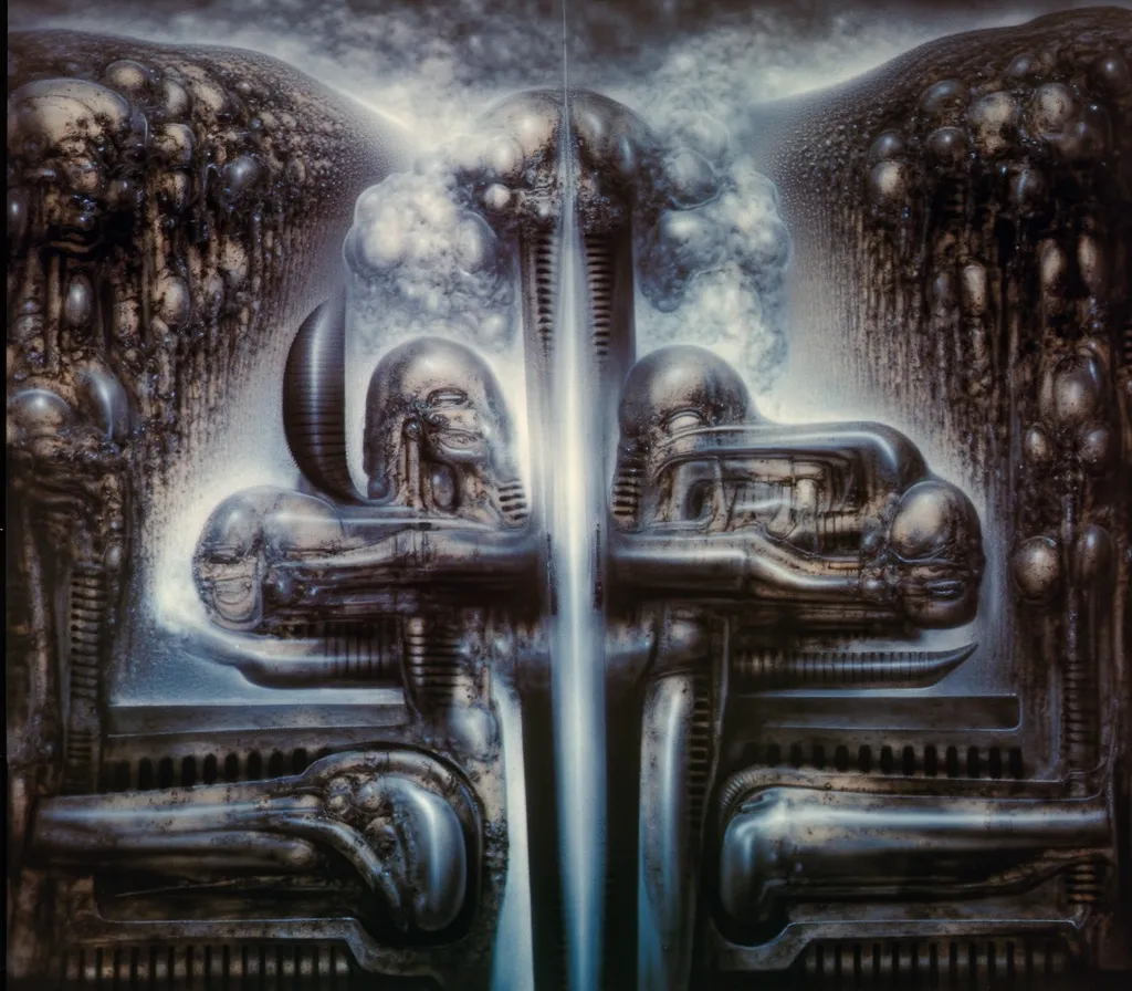 h. r. giger's g1g3r, , giger_style, h. r. giger's g1g3r, , giger_style, the image is a detailed view of h.r. giger's \" aleph (w...