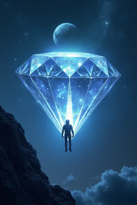 Big diamond in the Space   stars moon earth and  space cadet 