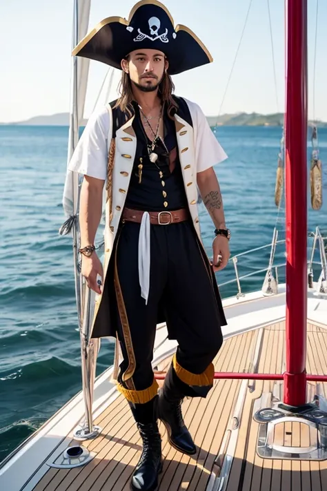 pirate　Costume　whole body　 colorful 　 Accessories　Stylish　sailboat