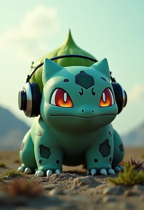 Bulbasaur has a headset，A mais alta qualidade de imagem，cinematic texture，uma obra-prima，tmasterpiece，Horizontal, wallpaperk