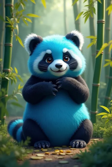 A blue panda