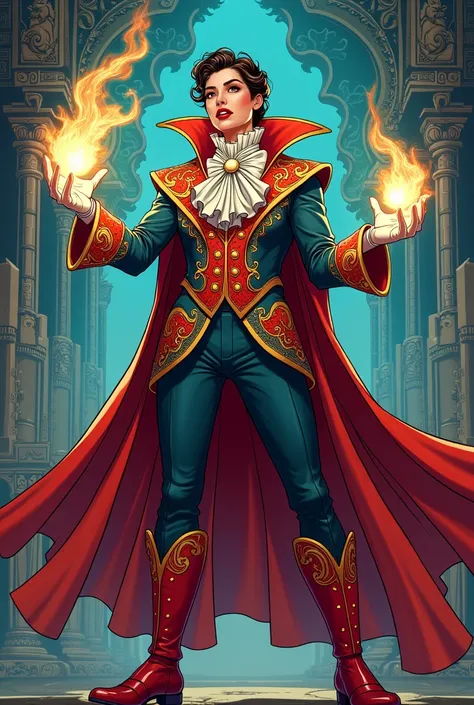 A comic book character dressed as a magician 
