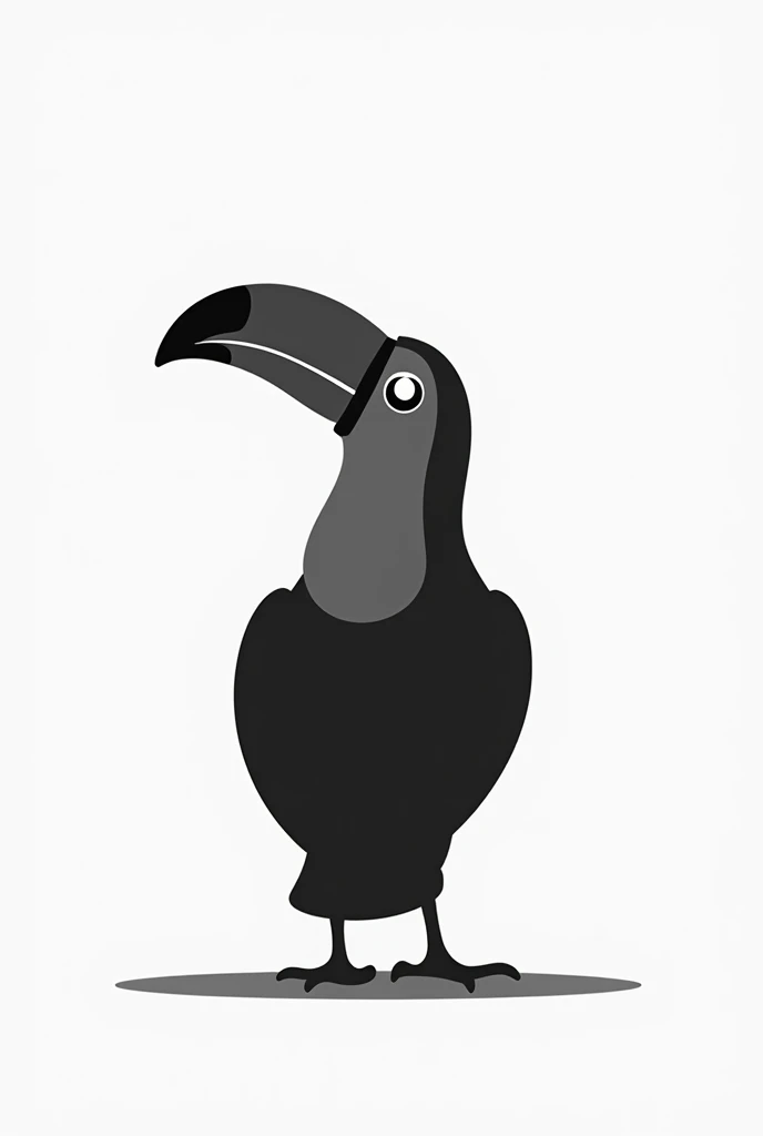 Toco toucan silhouette simple vector black and white background