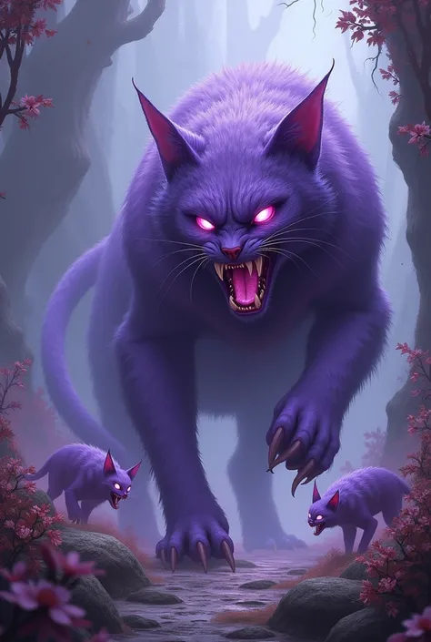 Make several purple monster cats