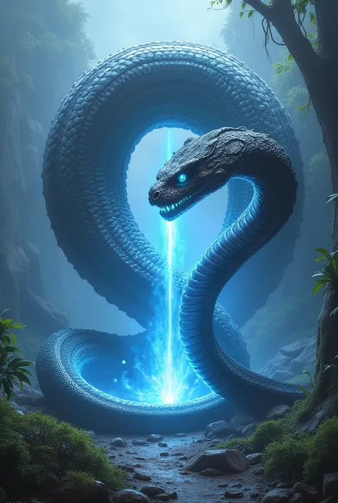 A cobra seeing a titanoboa blue soul