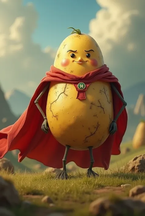 Potato wearing a cape