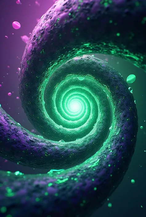 Psychedelic vortices green and purple 