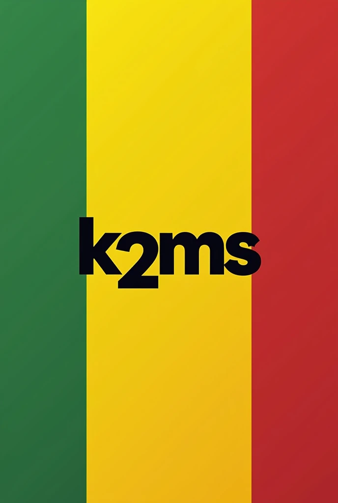 Logo avec " K2MS" en lettre batton avec les couleurs du drapeau du Mali.