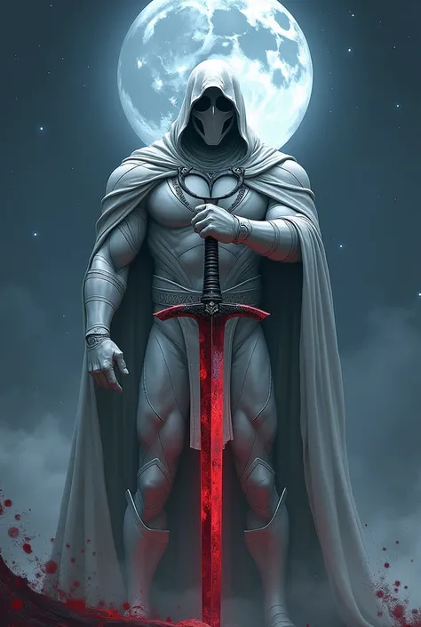 moon knight with a blood swort without armor