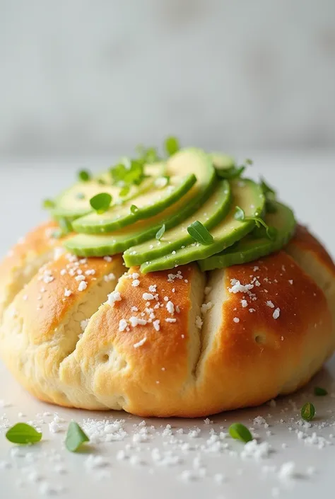 pan " marraqueta " with julienned avocado on top and very little salt
