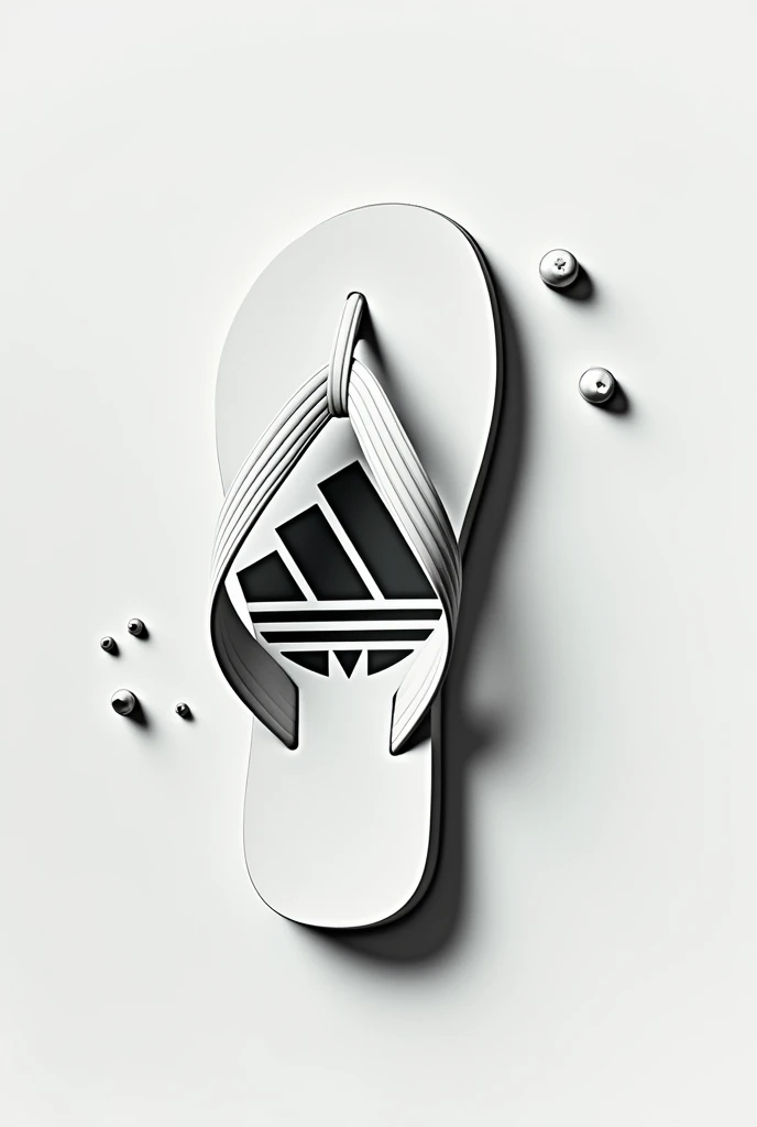  an image of a flip flop with the Adidas logo, but with 4 lines .