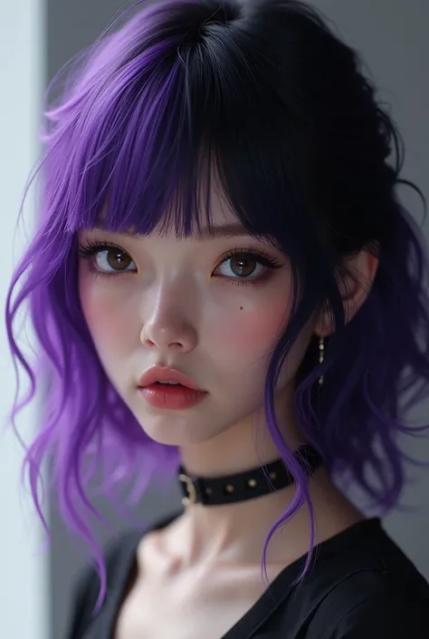 black and purple hair girl wallpaper
