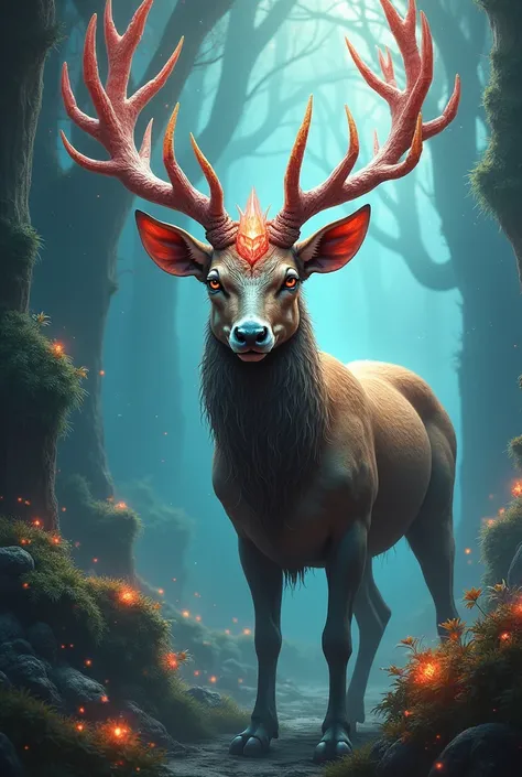 Create deer face monster in fantancy art