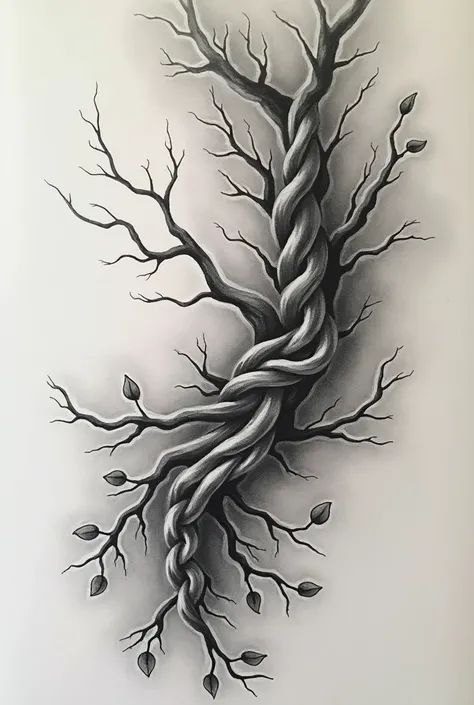 mystical tattoo,  tattoo branches, tattoo leaves , braided branches