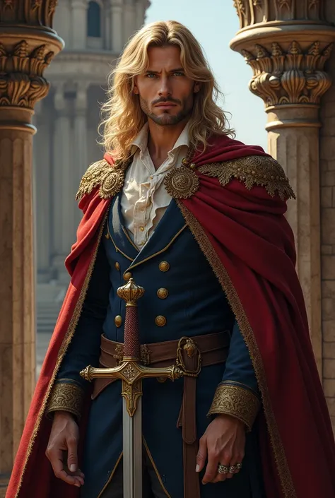 A prince ( man) blond haired medieval (American feature)